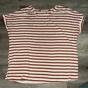 Striped short sleeve blouse